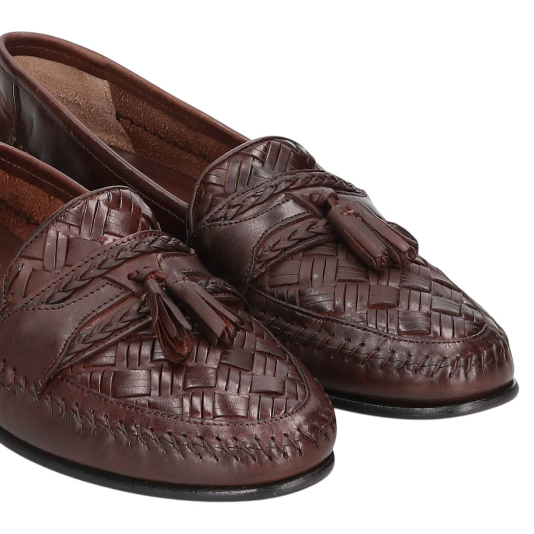 GIORGIO BRUTINI Braided Tassel Loafers, 9 1/2D, Men's, Size 10.8" (saa014564) Men's 27.5cm genuine leather brown type Vintage Second Hand