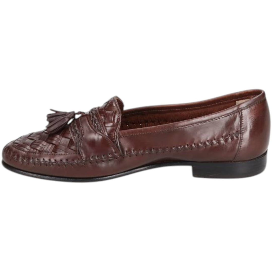 GIORGIO BRUTINI Braided Tassel Loafers, 9 1/2D, Men's, Size 10.8" (saa014564) Men's 27.5cm genuine leather brown type Vintage Second Hand