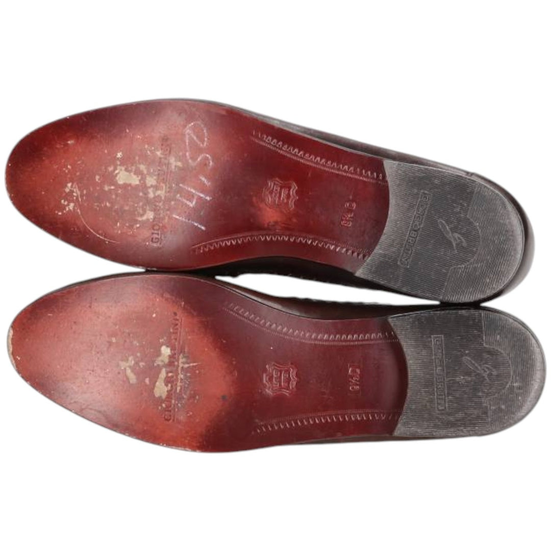 GIORGIO BRUTINI Braided Tassel Loafers, 9 1/2D, Men's, Size 10.8" (saa014564) Men's 27.5cm genuine leather brown type Vintage Second Hand