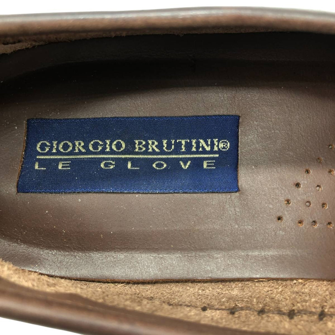 GIORGIO BRUTINI Braided Tassel Loafers, 9 1/2D, Men's, Size 10.8" (saa014564) Men's 27.5cm genuine leather brown type Vintage Second Hand