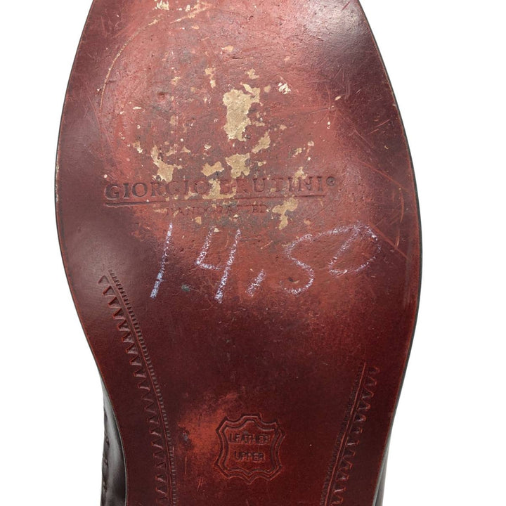 GIORGIO BRUTINI Braided Tassel Loafers, 9 1/2D, Men's, Size 10.8" (saa014564) Men's 27.5cm genuine leather brown type Vintage Second Hand