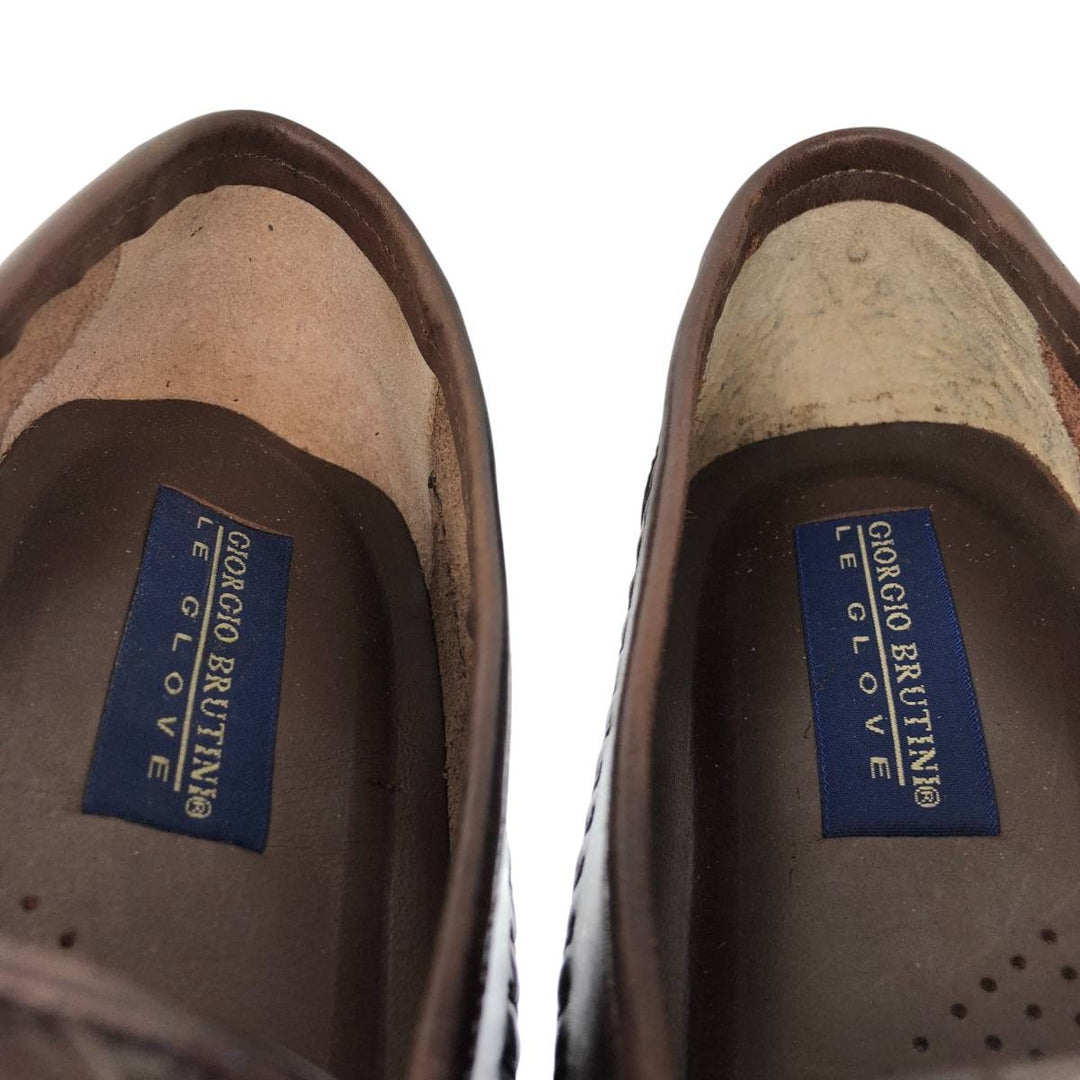 GIORGIO BRUTINI Braided Tassel Loafers, 9 1/2D, Men's, Size 10.8" (saa014564) Men's 27.5cm genuine leather brown type Vintage Second Hand