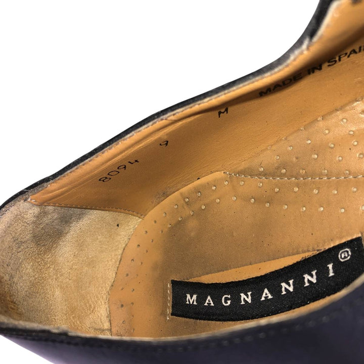 Magnanni Vamp Loafers, Made in Spain, 9M Men's 27.0cm genuine leather black type Vintage Second Hand