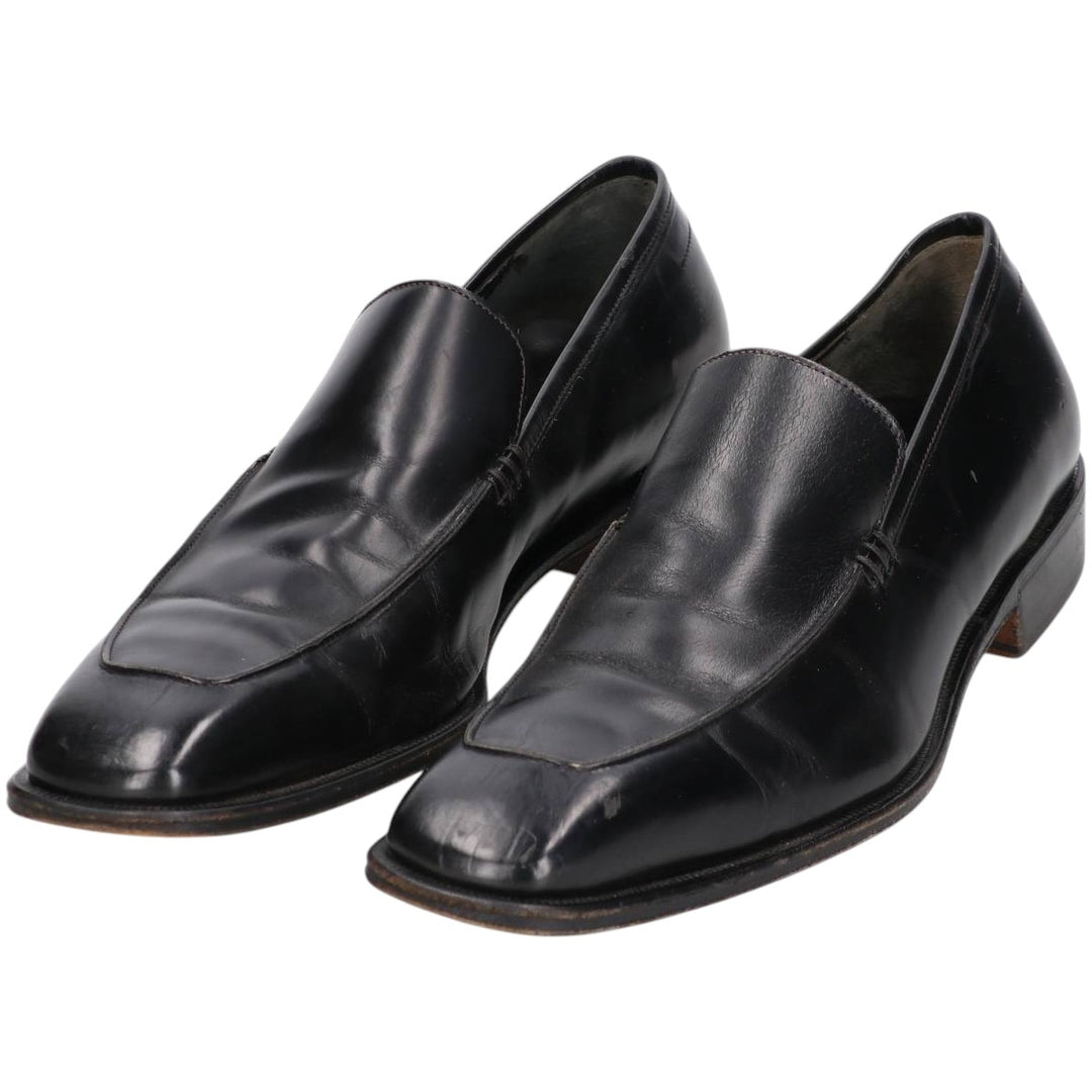 Salvatore Ferragamo square-toe U-tip loafers, made in Italy, 9D, men's size 10.6 inches (saa014566) Men's 27.0cm genuine leather black type Vintage Second Hand