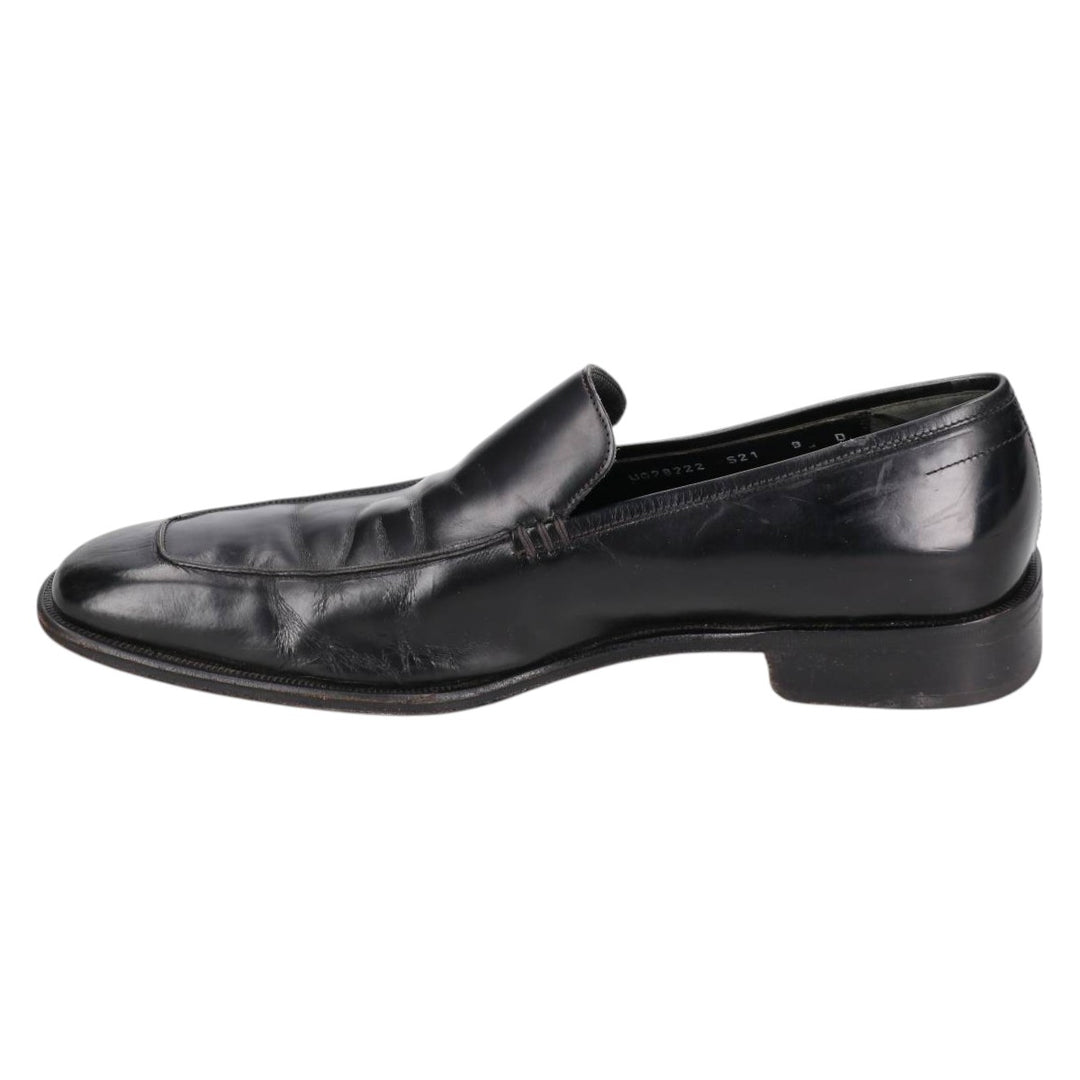 Salvatore Ferragamo square-toe U-tip loafers, made in Italy, 9D, men's size 10.6 inches (saa014566) Men's 27.0cm genuine leather black type Vintage Second Hand