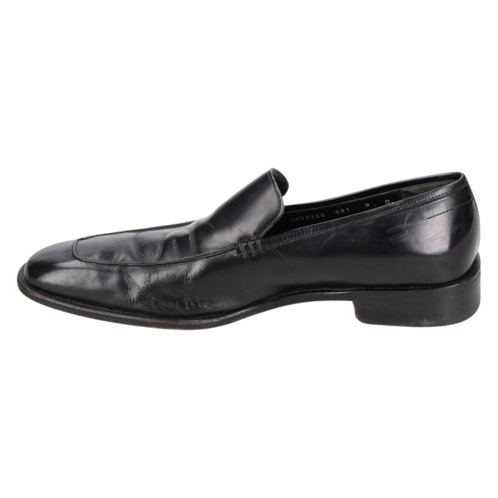 Salvatore Ferragamo square-toe U-tip loafers, made in Italy, 9D, men's size 10.6 inches (saa014566) Men's 27.0cm genuine leather black type Vintage Second Hand