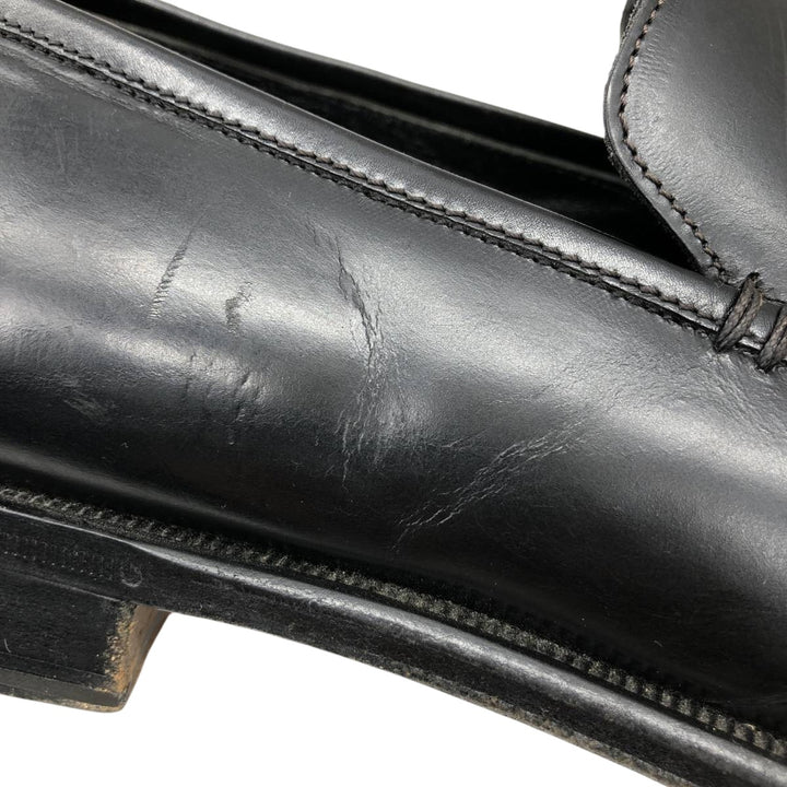 Salvatore Ferragamo square-toe U-tip loafers, made in Italy, 9D, men's size 10.6 inches (saa014566) Men's 27.0cm genuine leather black type Vintage Second Hand