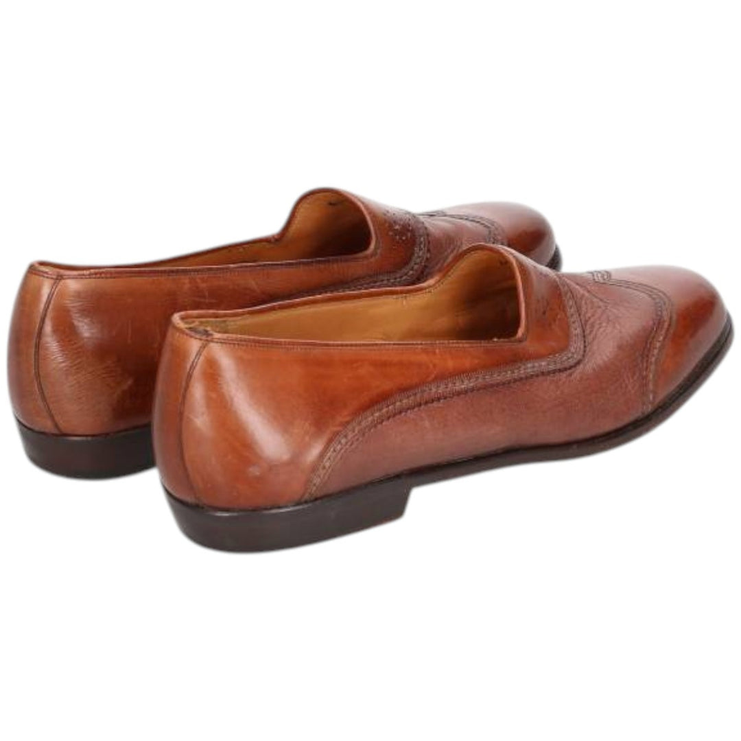 Mezlan Wingtip Full-Brogue Loafers, Made in Spain, Size 8M, Men's, Size 10.4" (saa014567) Men's 26.5cm genuine leather brown type Vintage Second Hand