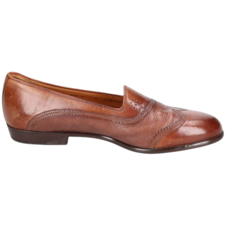 Mezlan Wingtip Full-Brogue Loafers, Made in Spain, Size 8M, Men's, Size 10.4" (saa014567) Men's 26.5cm genuine leather brown type Vintage Second Hand