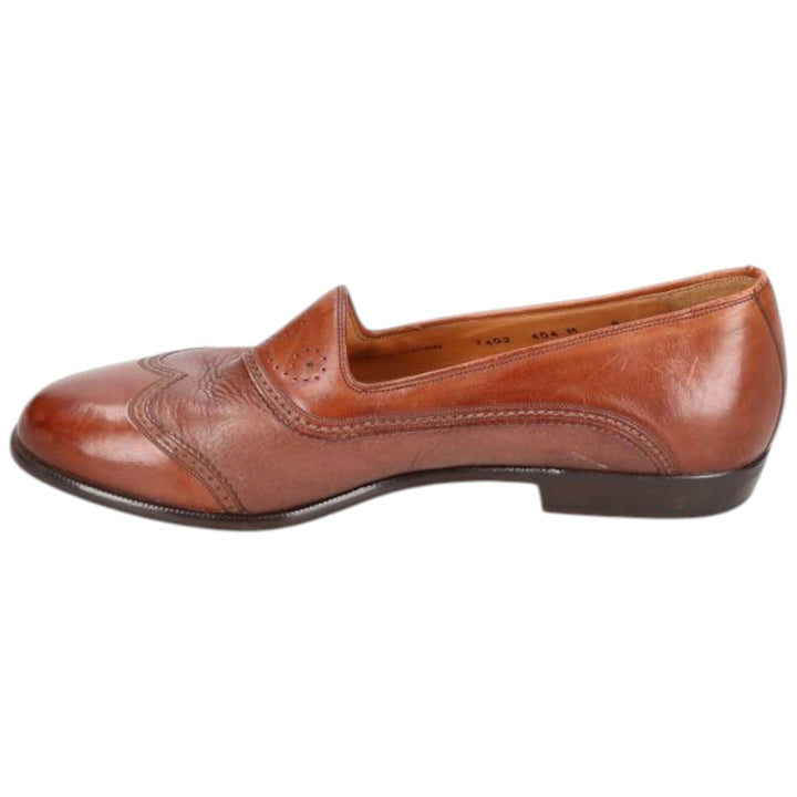 Mezlan Wingtip Full-Brogue Loafers, Made in Spain, Size 8M, Men's, Size 10.4" (saa014567) Men's 26.5cm genuine leather brown type Vintage Second Hand