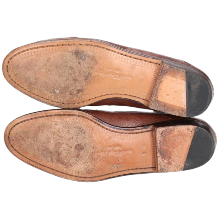 Mezlan Wingtip Full-Brogue Loafers, Made in Spain, Size 8M, Men's, Size 10.4" (saa014567) Men's 26.5cm genuine leather brown type Vintage Second Hand