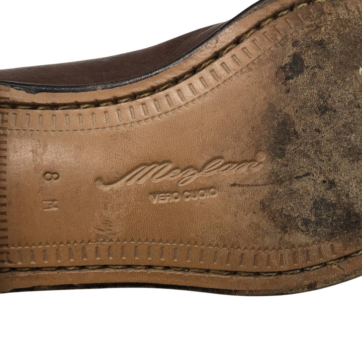 Mezlan Wingtip Full-Brogue Loafers, Made in Spain, Size 8M, Men's, Size 10.4" (saa014567) Men's 26.5cm genuine leather brown type Vintage Second Hand