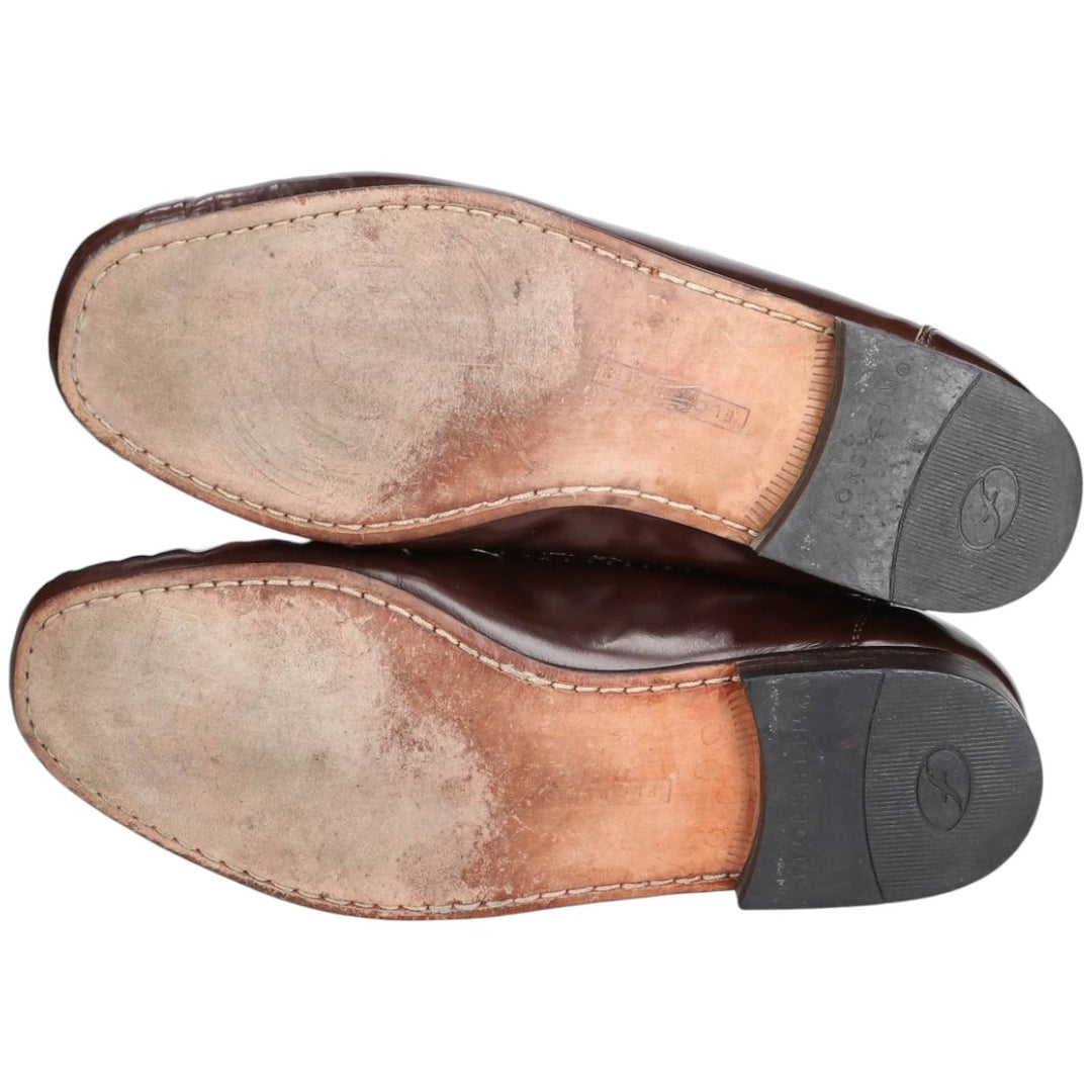 Florsheim BARLETTA loafer shoes, size 9D Men's 27.0cm Exotic Leather Ostrich brown type Vintage Second Hand