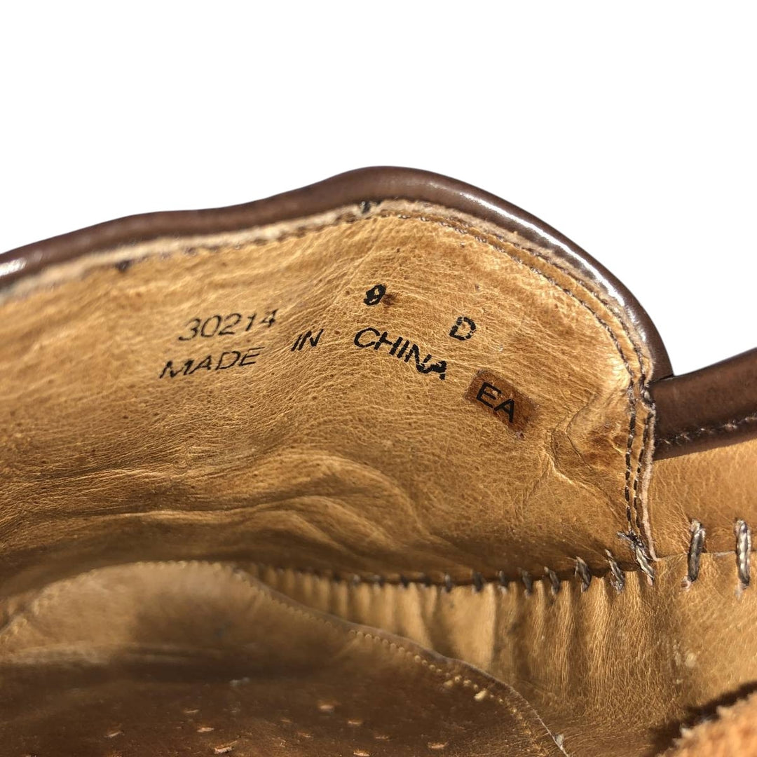 Florsheim BARLETTA loafer shoes, size 9D Men's 27.0cm Exotic Leather Ostrich brown type Vintage Second Hand