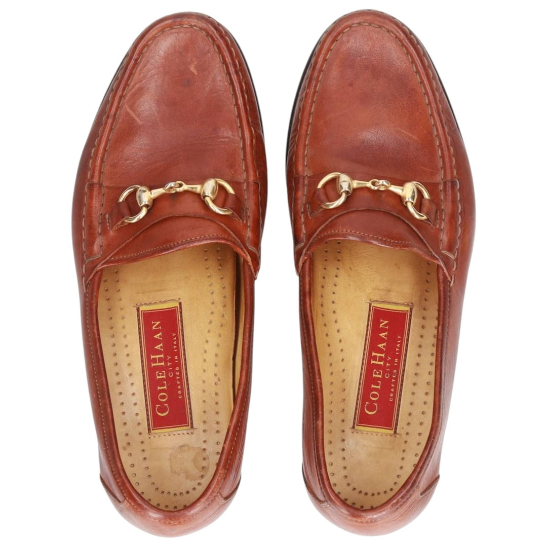 Cole Haan Bit Loafers, Made in Italy, 8 1/2" Wide Men's 26.5cm genuine leather brown type Vintage Second Hand