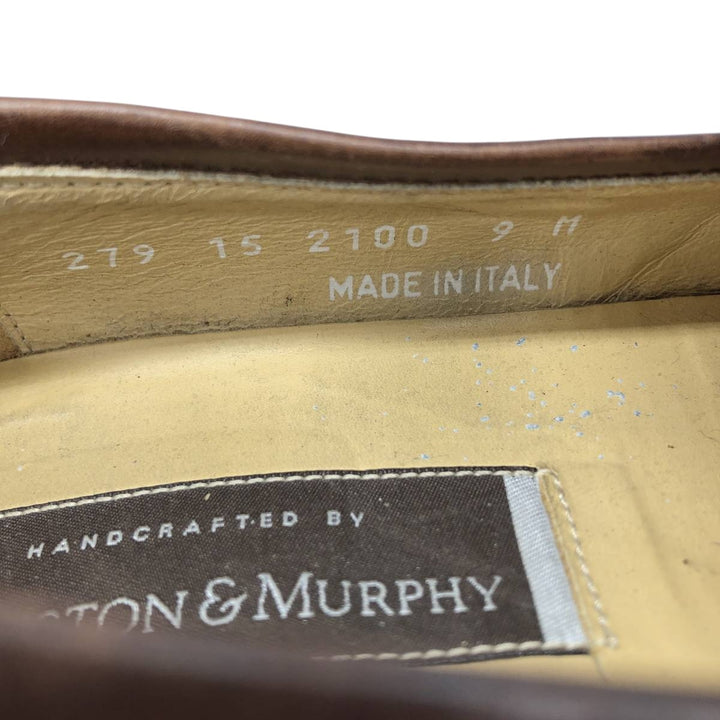 Johnston & Murphy Tassel Loafers, Made in Italy, Size 9M, Men's, 10.8" (approx. 10.8"), Crocodile Embossed Quilted /saa014572 Men's 27.5cm genuine leather brown type Vintage Second Hand