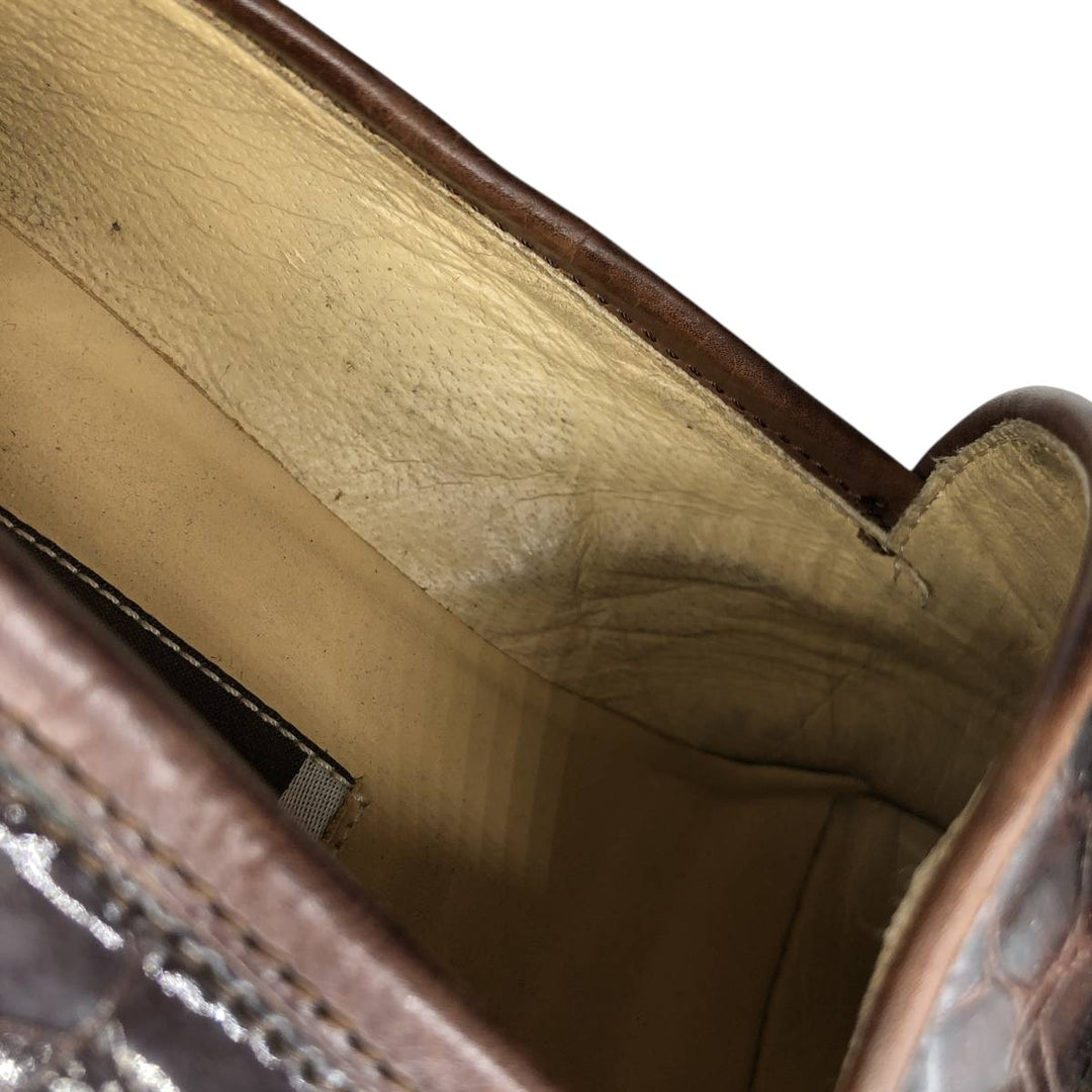 Johnston & Murphy Tassel Loafers, Made in Italy, Size 9M, Men's, 10.8" (approx. 10.8"), Crocodile Embossed Quilted /saa014572 Men's 27.5cm genuine leather brown type Vintage Second Hand