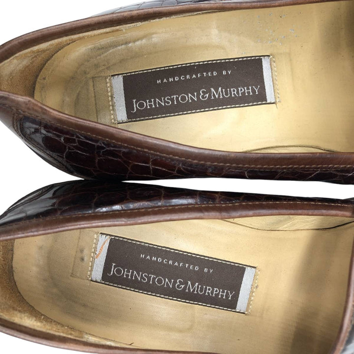 Johnston & Murphy Tassel Loafers, Made in Italy, Size 9M, Men's, 10.8" (approx. 10.8"), Crocodile Embossed Quilted /saa014572 Men's 27.5cm genuine leather brown type Vintage Second Hand