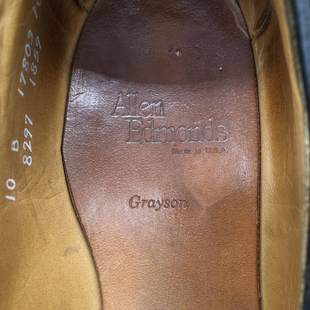 Allen Edmonds Grayson Tassel Loafers, Made in USA, Size 10B Men's 28.0cm genuine leather brown type Vintage Second Hand