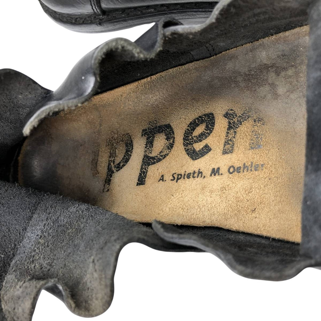 Trippen short boots size 38 Women's 24.0cm unclear black type Vintage Second Hand