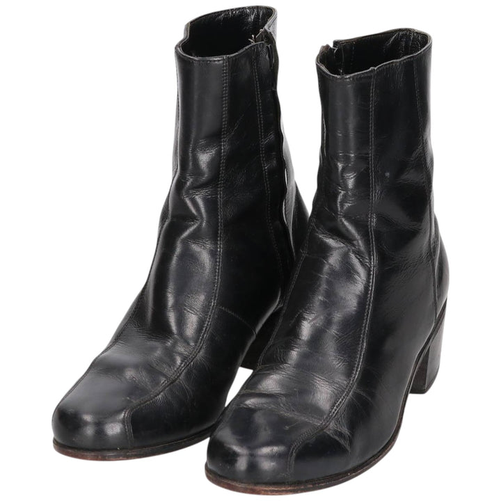 Florsheim Side Zip Boots 6D Women's 23.0cm genuine leather black type Vintage Second Hand