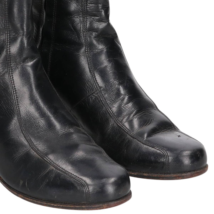 Florsheim Side Zip Boots 6D Women's 23.0cm genuine leather black type Vintage Second Hand