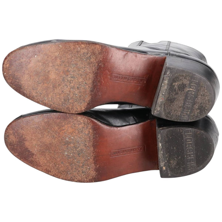 Florsheim Side Zip Boots 6D Women's 23.0cm genuine leather black type Vintage Second Hand