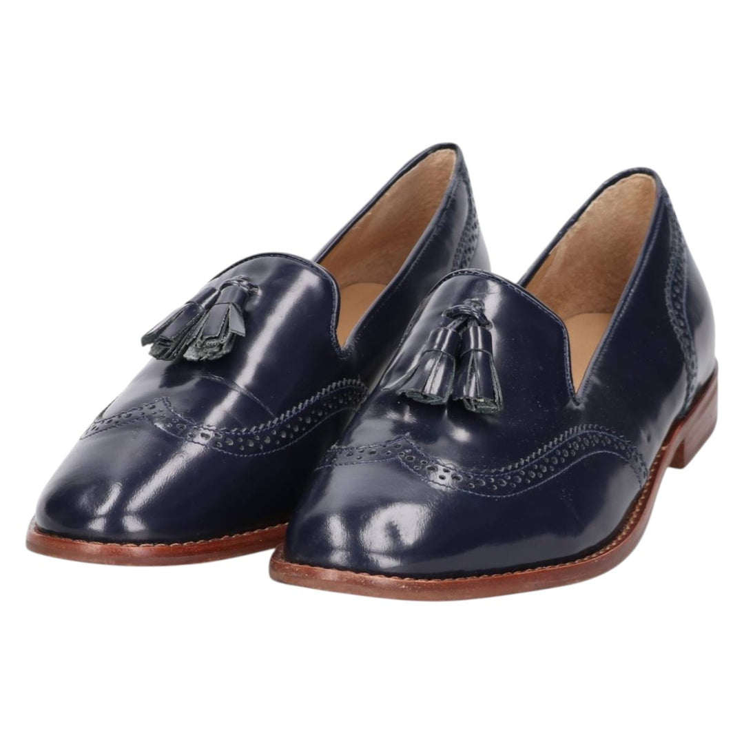 Talbots Wingtip Tassel Loafers, 9 1/2M, Women's, Size 10" /saa014585 Women's 25.5cm genuine leather navy blue type Vintage Second Hand