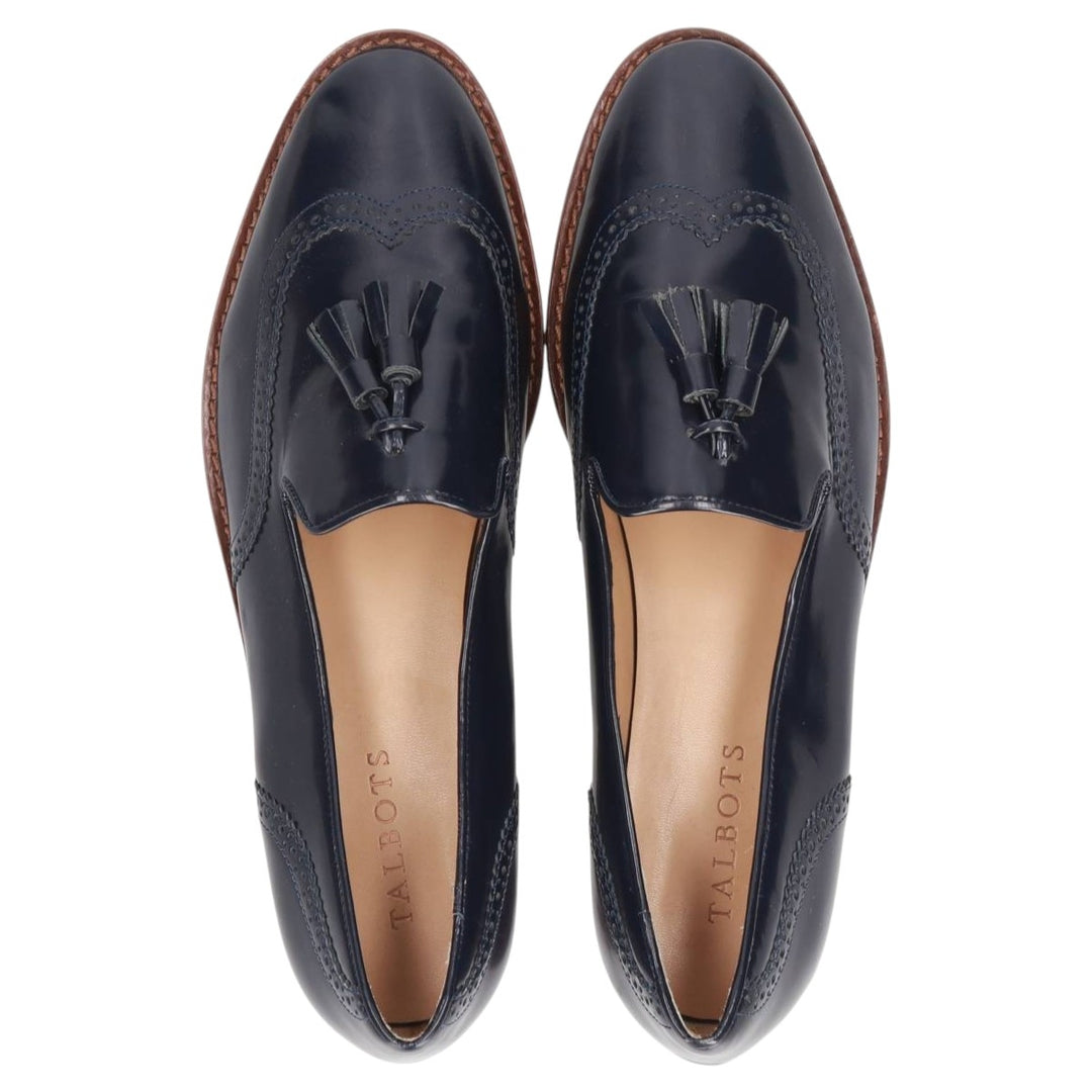 Talbots Wingtip Tassel Loafers, 9 1/2M, Women's, Size 10" /saa014585 Women's 25.5cm genuine leather navy blue type Vintage Second Hand