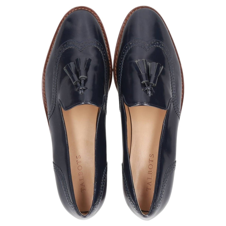 Talbots Wingtip Tassel Loafers, 9 1/2M, Women's, Size 10" /saa014585 Women's 25.5cm genuine leather navy blue type Vintage Second Hand