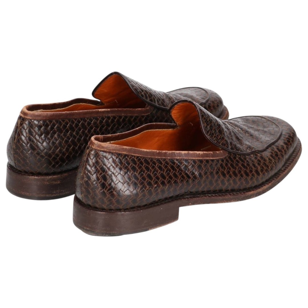 TO BOOT NEW YORK Snake Print Python Loafer Shoes, Made in Italy, Size 8 1/2M Men's 26.5cm genuine leather brown type Vintage Second Hand