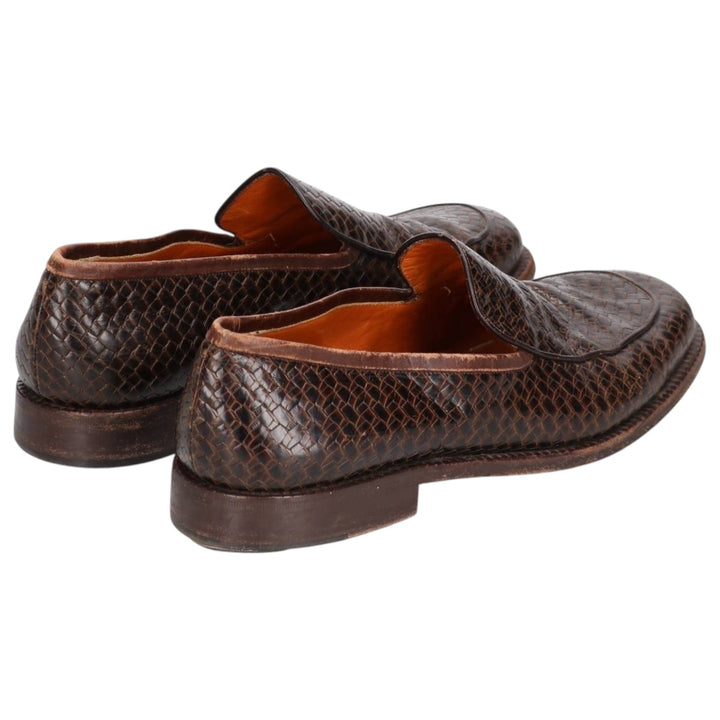 TO BOOT NEW YORK Snake Print Python Loafer Shoes, Made in Italy, Size 8 1/2M Men's 26.5cm genuine leather brown type Vintage Second Hand