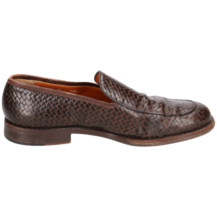 TO BOOT NEW YORK Snake Print Python Loafer Shoes, Made in Italy, Size 8 1/2M Men's 26.5cm genuine leather brown type Vintage Second Hand