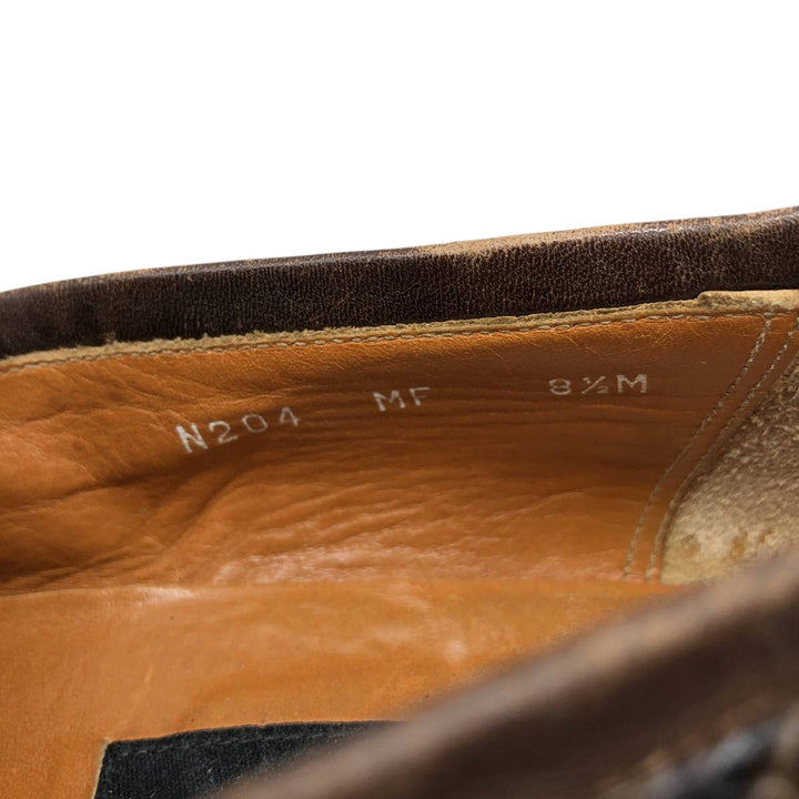 TO BOOT NEW YORK Snake Print Python Loafer Shoes, Made in Italy, Size 8 1/2M Men's 26.5cm genuine leather brown type Vintage Second Hand