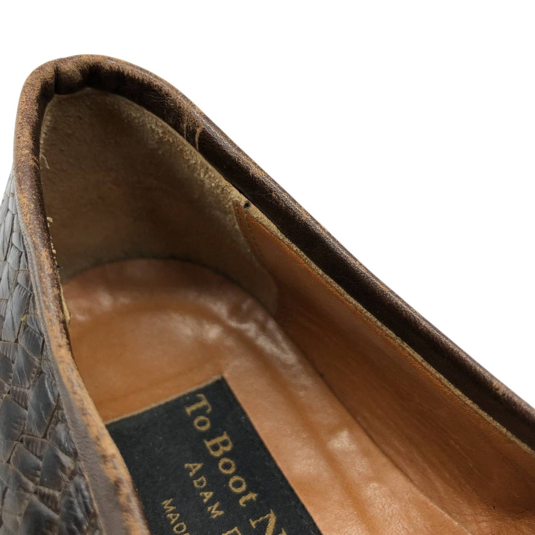 TO BOOT NEW YORK Snake Print Python Loafer Shoes, Made in Italy, Size 8 1/2M Men's 26.5cm genuine leather brown type Vintage Second Hand