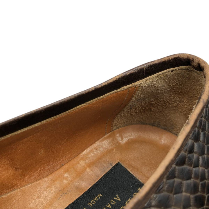 TO BOOT NEW YORK Snake Print Python Loafer Shoes, Made in Italy, Size 8 1/2M Men's 26.5cm genuine leather brown type Vintage Second Hand