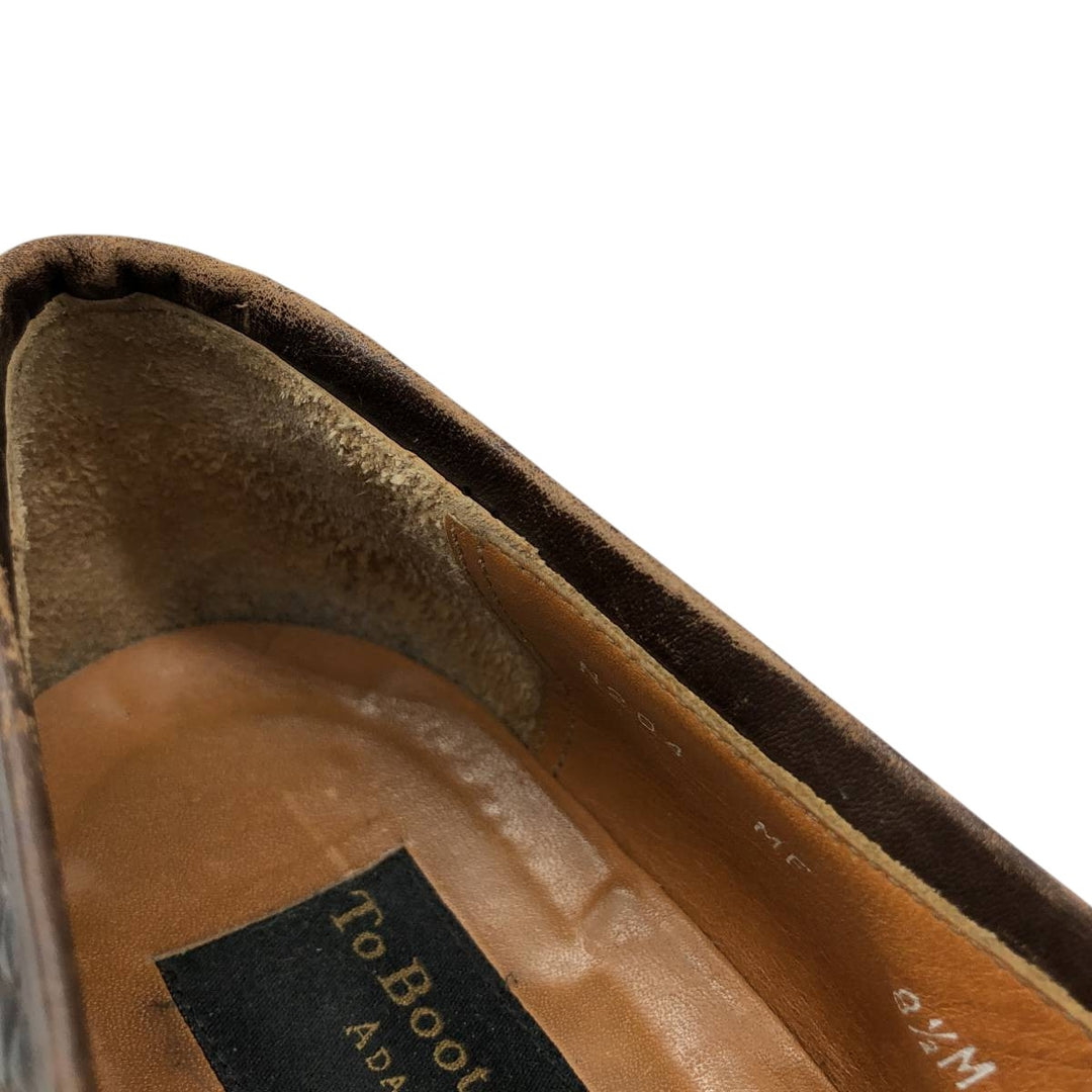 TO BOOT NEW YORK Snake Print Python Loafer Shoes, Made in Italy, Size 8 1/2M Men's 26.5cm genuine leather brown type Vintage Second Hand