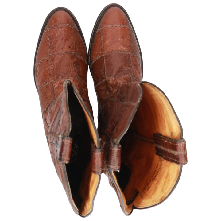 Nocona Boots Patchwork Western Boots, Made in USA, 10D Men's 28.0cm unclear brown type Vintage Second Hand