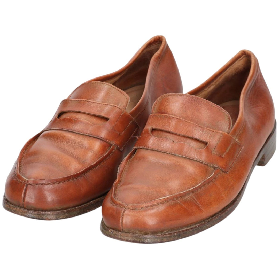 Paraboot COUSU GOODYEAX Coin Loafers, Made in France, 10K Men's 28.5cm genuine leather brown type Vintage Second Hand