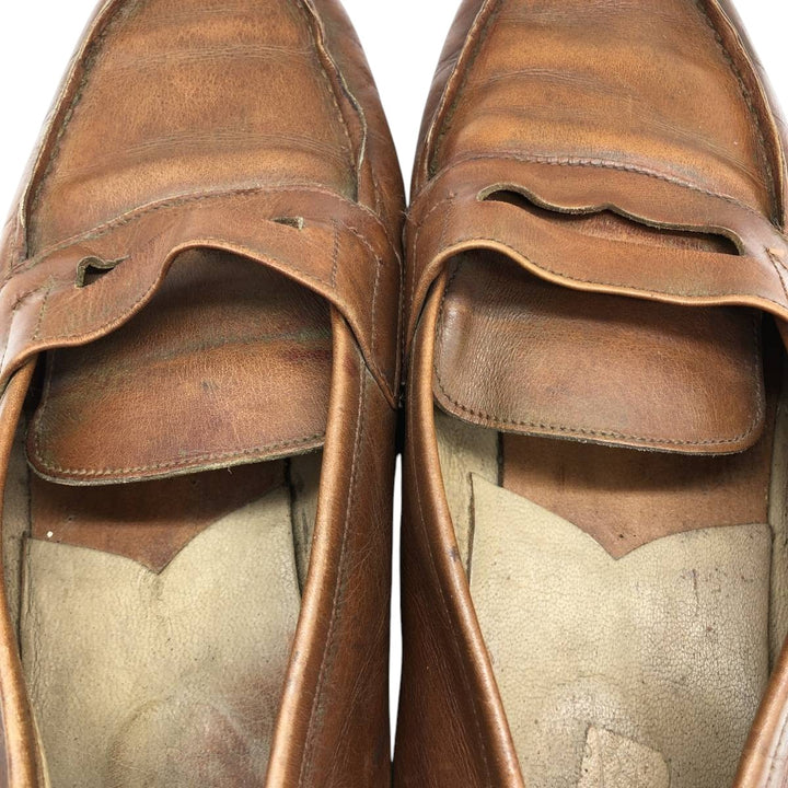 Paraboot COUSU GOODYEAX Coin Loafers, Made in France, 10K Men's 28.5cm genuine leather brown type Vintage Second Hand