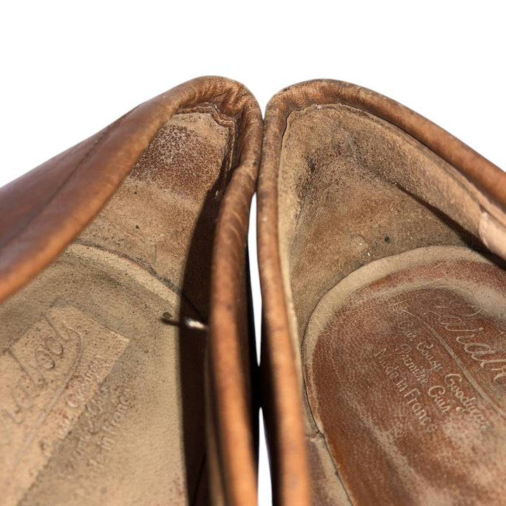 Paraboot COUSU GOODYEAX Coin Loafers, Made in France, 10K Men's 28.5cm genuine leather brown type Vintage Second Hand