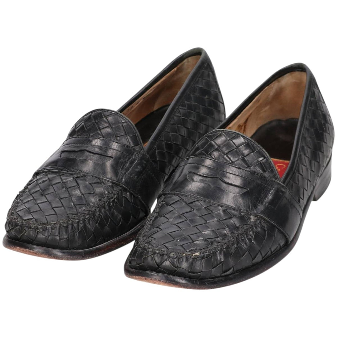Cole Haan Braided Penny Loafers, Size 10M, Men's Size 11 (equivalent) /saa014592 Men's 28.0cm genuine leather black type Vintage Second Hand
