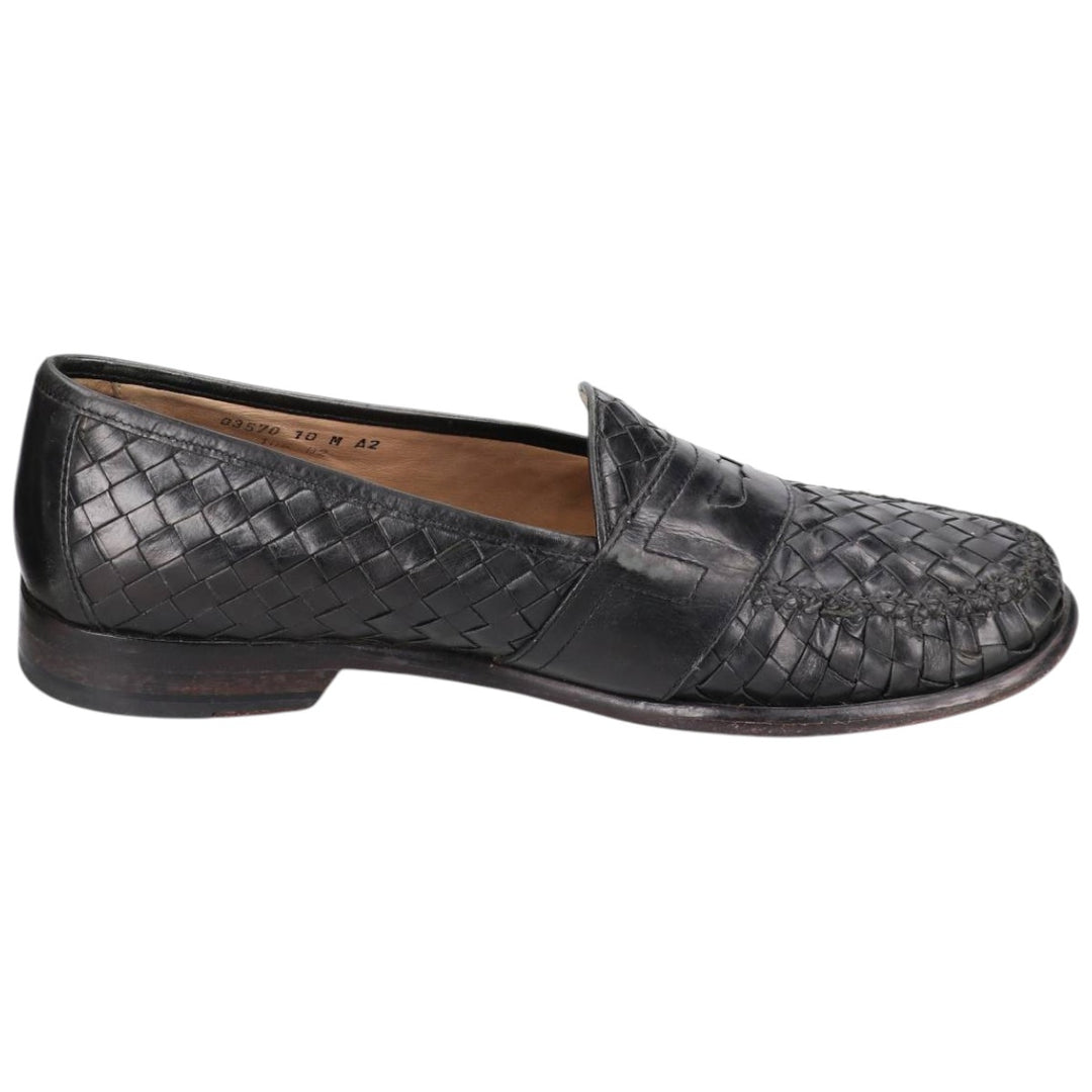 Cole Haan Braided Penny Loafers, Size 10M, Men's Size 11 (equivalent) /saa014592 Men's 28.0cm genuine leather black type Vintage Second Hand