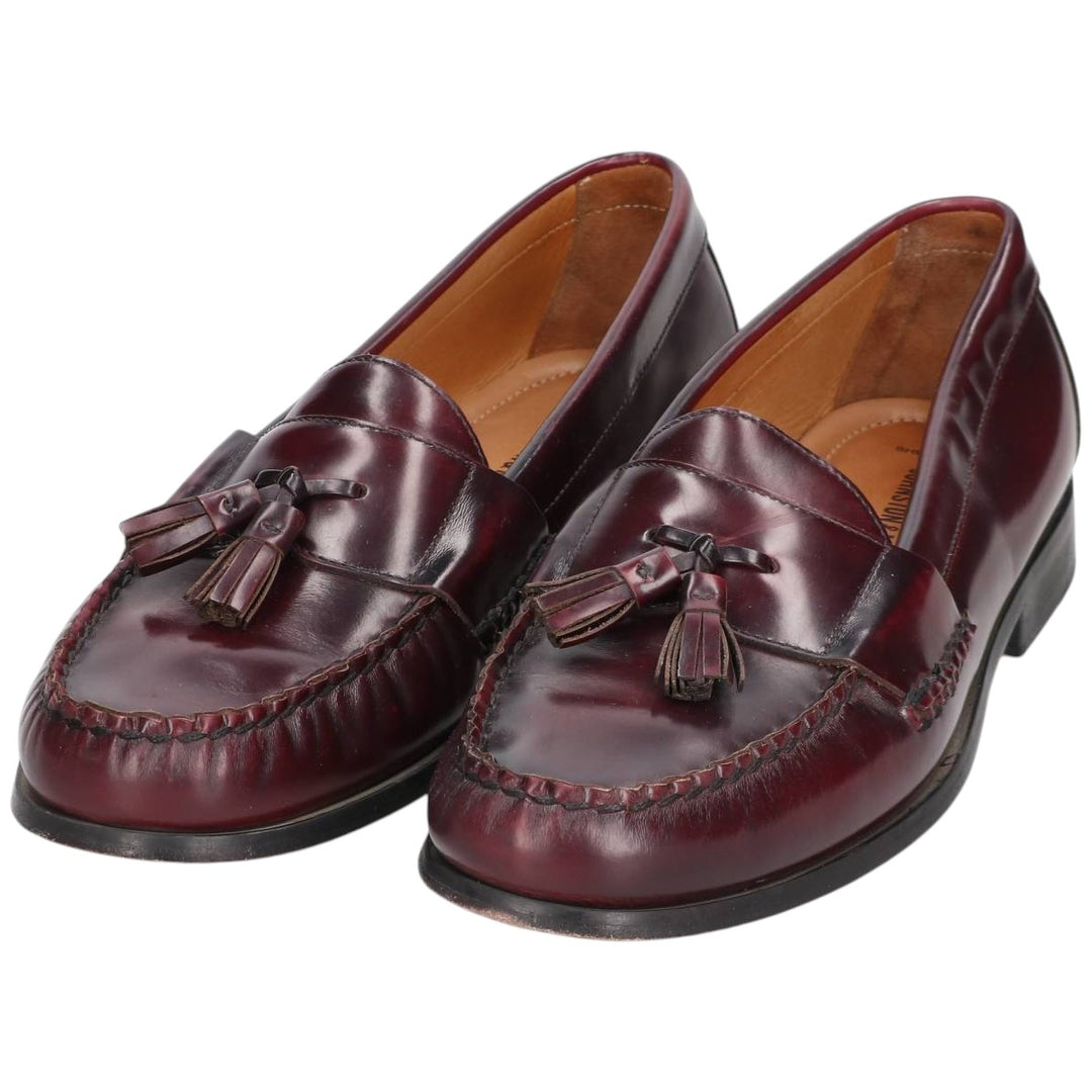 Johnston & Murphy SHEEPSKIN Tassel Loafers 10D Men's 28.0cm genuine leather burgundy type Vintage Second Hand