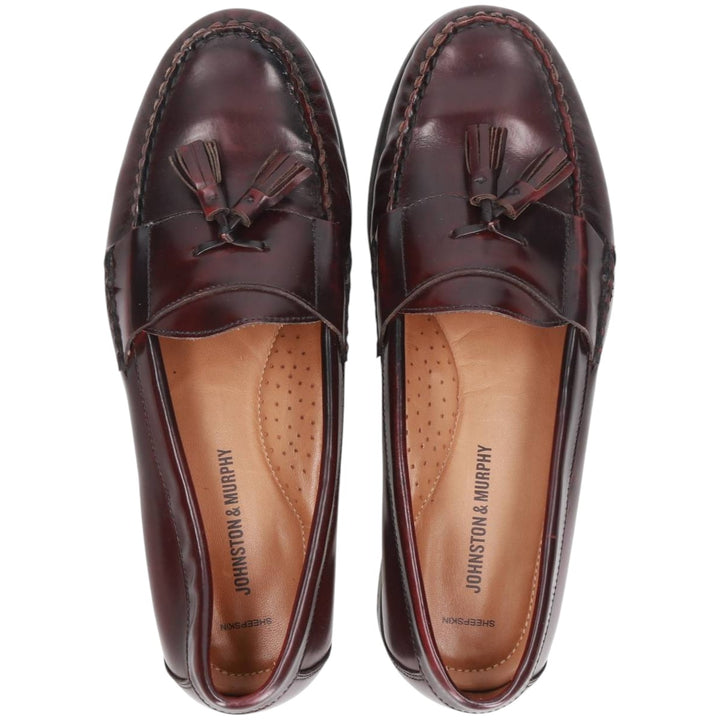 Johnston & Murphy SHEEPSKIN Tassel Loafers 10D Men's 28.0cm genuine leather burgundy type Vintage Second Hand