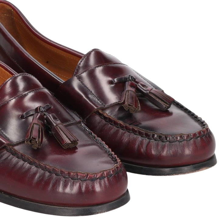Johnston & Murphy SHEEPSKIN Tassel Loafers 10D Men's 28.0cm genuine leather burgundy type Vintage Second Hand