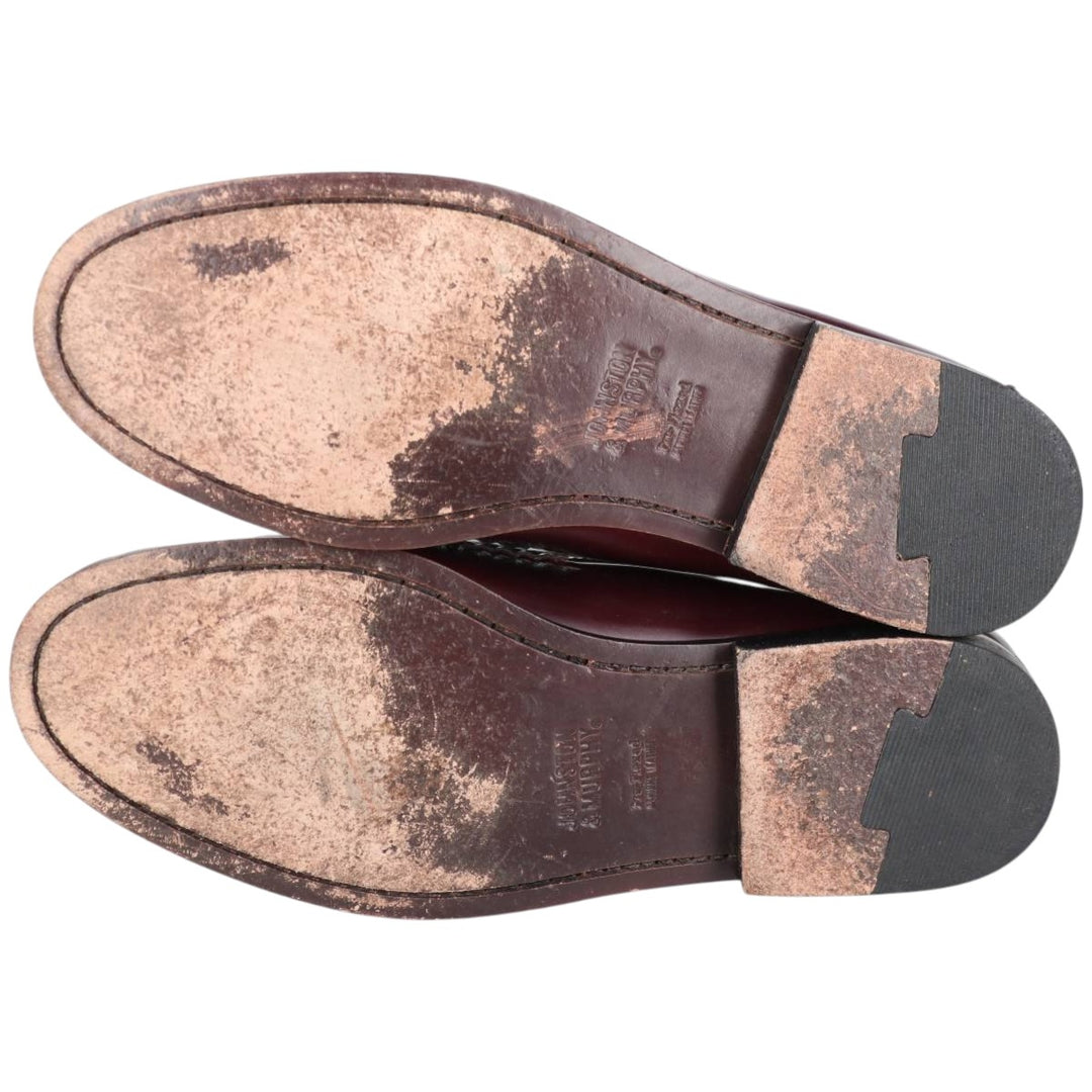 Johnston & Murphy SHEEPSKIN Tassel Loafers 10D Men's 28.0cm genuine leather burgundy type Vintage Second Hand