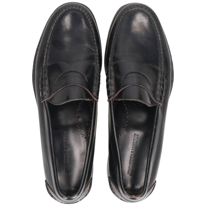 Johnston and Murphy coin loafers 10D Men's 28.0cm genuine leather black type Vintage Second Hand