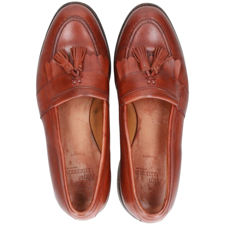 Allen Edmonds Newport Quilted Tassel Loafers, Made in USA, 10D, Men's Size 11" (saa014596) Men's 28.0cm genuine leather brown type Vintage Second Hand