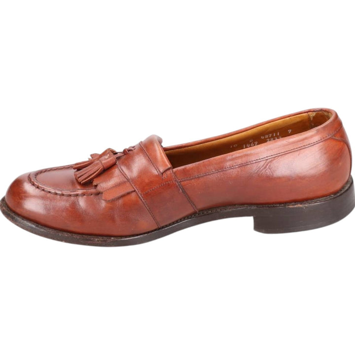 Allen Edmonds Newport Quilted Tassel Loafers, Made in USA, 10D, Men's Size 11" (saa014596) Men's 28.0cm genuine leather brown type Vintage Second Hand